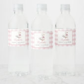 Étiquette Pour Bouteilles D'eau Silencieux Petit Goose Rose En vichy Baby shower (Bouteilles)