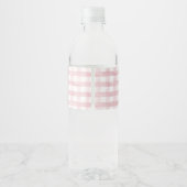 Étiquette Pour Bouteilles D'eau Silencieux Petit Goose Rose En vichy Baby shower (Dos)