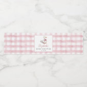 Étiquette Pour Bouteilles D'eau Silencieux Petit Goose Rose En vichy Baby shower (Étiquettes simples)