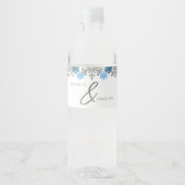 Étiquette Pour Bouteilles D'eau Silver Blue Snowflakes Mariage d'hiver (Devant)
