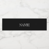 Étiquette Pour Bouteilles D'eau Simple Black Custom Ajouter Votre Nom Élégant (Étiquettes simples)