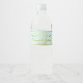 Étiquette Pour Bouteilles D'eau Simple Elegance Flourish Mint Green & Gold Mariage (Devant)