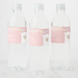 Étiquette Pour Bouteilles D'eau Simple Elegant Douce Alpaca Llama Baby shower fill