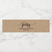 Étiquette Pour Bouteilles D'eau Simple Faux Kraft Faisons la fête Bachelorette (Étiquettes simples)