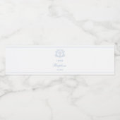 Étiquette Pour Bouteilles D'eau Simple Floral Croix Bleue Baptême (Étiquettes simples)