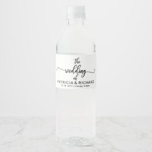 Étiquette Pour Bouteilles D'eau Simple mariage calligraphie élégante