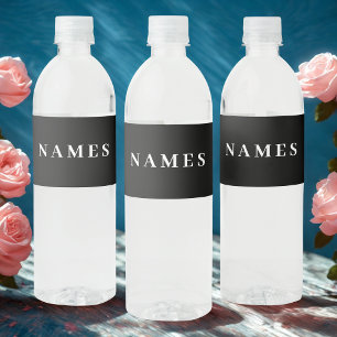 Étiquette Pour Bouteilles D'eau Simple Minimal Personnalisé Ajouter Votre Nom Élég