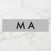 Étiquette Pour Bouteilles D'eau Simple monogramme ajoutez votre nom lettre homme m (Étiquettes simples)