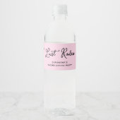 Étiquette Pour Bouteilles D'eau Simple Script Rose Dernier Rodéo Enterrement de Vi (Devant)