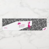 Étiquette Pour Bouteilles D'eau Simple Zebra avec Fête des mariées de détails rose (Étiquettes simples)