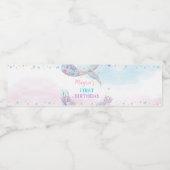 Étiquette Pour Bouteilles D'eau Sirène sous la mer Anniversaire (Étiquettes simples)