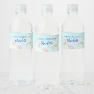 Étiquette Pour Bouteilles D'eau Sirènes d'aquarelle géante sous la mer