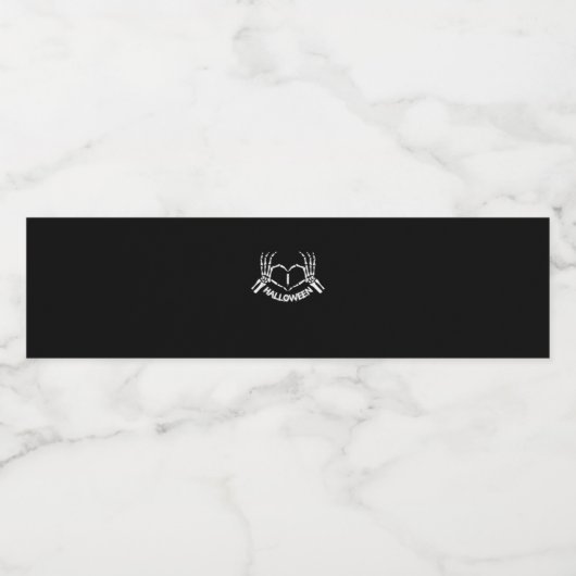 Étiquette Pour Bouteilles D'eau Skeleton Coeur main Lazy Costume d'Halloween drôle (Étiquettes simples)