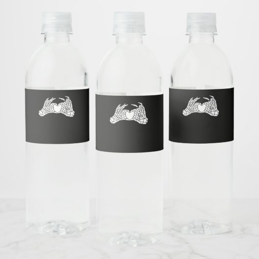 Étiquette Pour Bouteilles D'eau Skeleton Heart Hands - Lumière (Bouteilles)