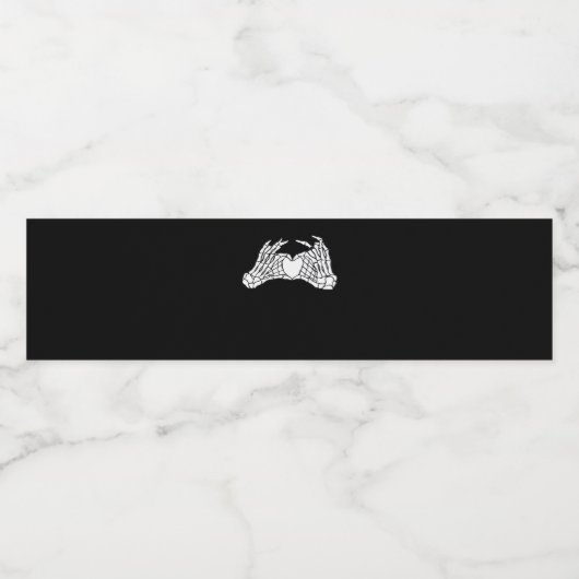 Étiquette Pour Bouteilles D'eau Skeleton Heart Hands - Lumière (Étiquettes simples)