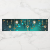 Étiquette Pour Bouteilles D'eau Skeleton Keys on Green Background (Étiquettes simples)