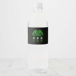 Étiquette Pour Bouteilles D'eau Skeleton Mains Design classique