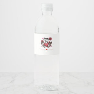 Étiquette Pour Bouteilles D'eau Skeleton Mains Valentines Classic de la journée