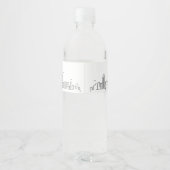 Étiquette Pour Bouteilles D'eau Skyline San Diego | Message d'accueil (Dos)