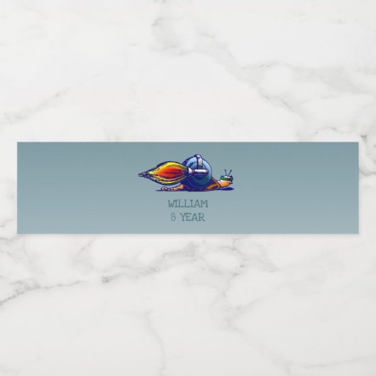 Étiquette Pour Bouteilles D'eau Snail de fusée (Étiquettes simples)