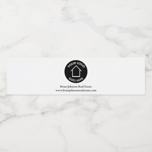 Étiquette Pour Bouteilles D'eau Société immobilière Ajoutez votre logo Simple Real (Étiquettes simples)