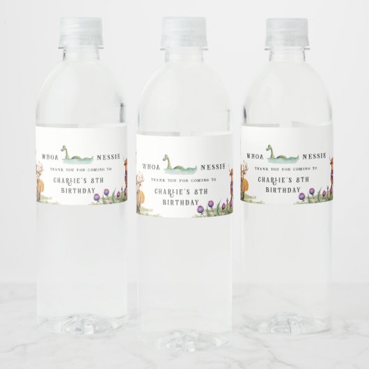 Étiquette Pour Bouteilles D'eau Soirée d'anniversaire à thème écossais (Bouteilles)