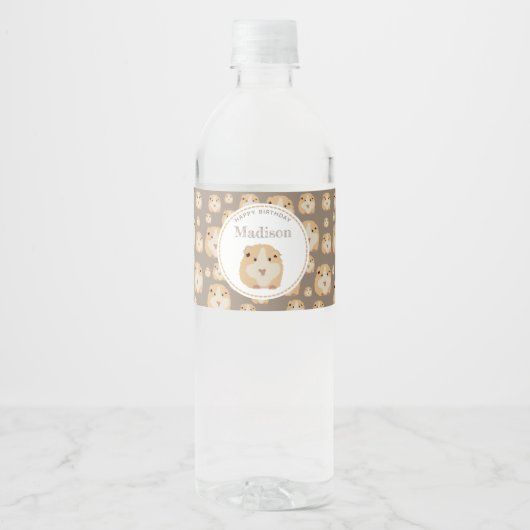 Étiquette Pour Bouteilles D'eau Soirée d'anniversaire de Motif de hamster mand per (Devant)