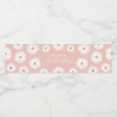 Étiquette Pour Bouteilles D'eau Soirée d'anniversaire rose Boho Daisy (Étiquettes simples)