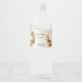 Étiquette Pour Bouteilles D'eau Soirée de mariage Golden Orange White Flowers rust (Devant)
