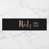 Étiquette Pour Bouteilles D'eau Soirée d'or moderne 30e anniversaire (Étiquettes simples)