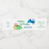 Étiquette Pour Bouteilles D'eau Soirée Enfants Dinosaur (Étiquettes simples)