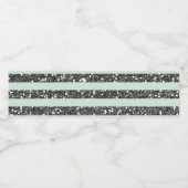 Étiquette Pour Bouteilles D'eau Soirée Parties scintillant Minty Green & Silver (Étiquettes simples)