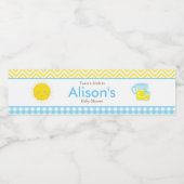 Étiquette Pour Bouteilles D'eau Soleil et citron bleu et jaune (Étiquettes simples)