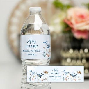 Étiquette Pour Bouteilles D'eau Sous la mer Ahoy C'est un Baby shower garçon