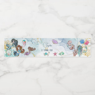 Étiquette Pour Bouteilles D'eau Sous la mer Sirènes anniversaire de enfant