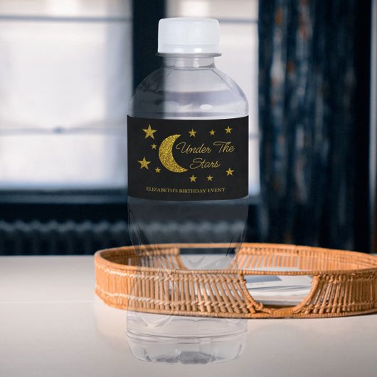 Étiquette Pour Bouteilles D'eau Sous les étoiles Anniversaire
