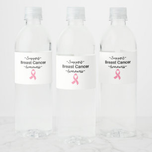 Étiquette Pour Bouteilles D'eau Soutien à la sensibilisation au cancer du sein Ru