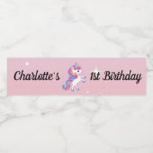 Étiquette Pour Bouteilles D'eau Sparkle Unicorn 1er Anniversaire Boisson Ensemble  (Étiquettes simples)