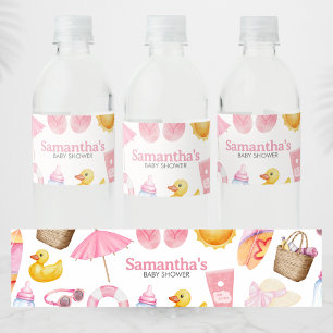 Étiquette Pour Bouteilles D'eau Splish Splash Baby Shower d'été