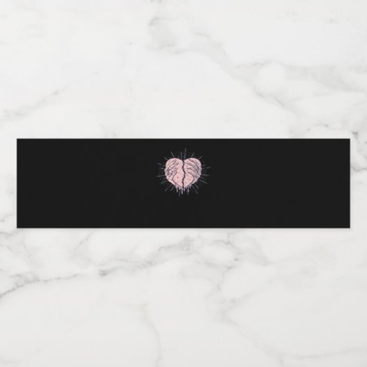 Étiquette Pour Bouteilles D'eau Squelette Main Avec Coeur Classique (Étiquettes simples)