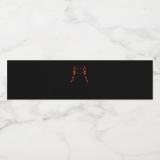 Étiquette Pour Bouteilles D'eau Squelette Mains Coeur Signer Costume Drôle Hallowe (Étiquettes simples)