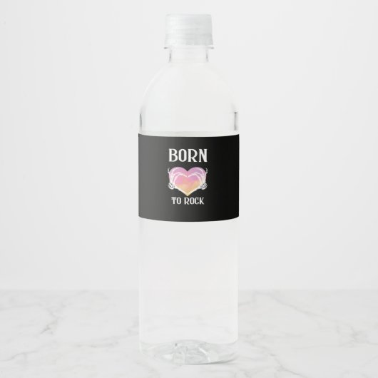 Étiquette Pour Bouteilles D'eau Squelette Mains Graphisme Coeur Pour Classique (Devant)