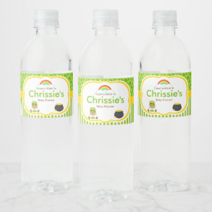 Étiquette Pour Bouteilles D'eau St Patrick African American Girl Baby shower Party