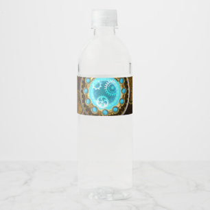 Étiquette Pour Bouteilles D'eau Steampunk Rusty Background