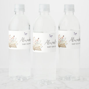 Étiquette Pour Bouteilles D'eau Storybook Nouveau chapitre commence Baby shower