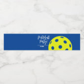 Étiquette Pour Bouteilles D'eau Style Rétro Néon Bleu Thème Pickleball Anniversair (Étiquettes simples)