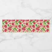 Étiquette Pour Bouteilles D'eau Summer Raspberry Garden Botanical Fruit Pattern (Étiquettes simples)