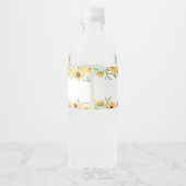 Étiquette Pour Bouteilles D'eau Sunflower Woodland Animals Baby Shower (Dos)