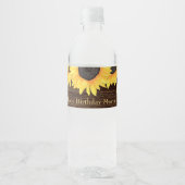 Étiquette Pour Bouteilles D'eau Sunflowers String Lumières fête d'anniversaire (Devant)