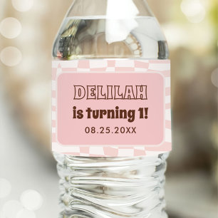 Étiquette Pour Bouteilles D'eau Super Daisy Retro 1er anniversaire